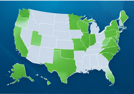 Map showing states with electronics recycling legislation